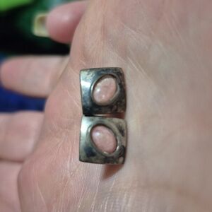 Elegant .925 Silver and Pink Stone Earrings